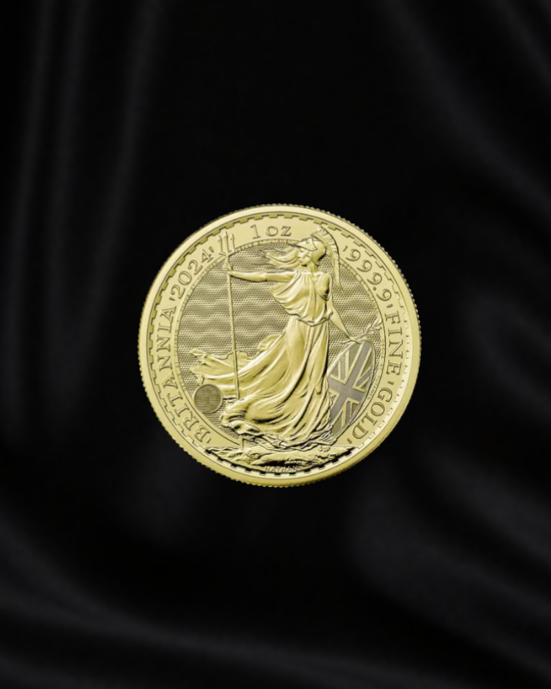 Moneda de oro de inversión de 1 onza Britannia. 2024 (Anverso)