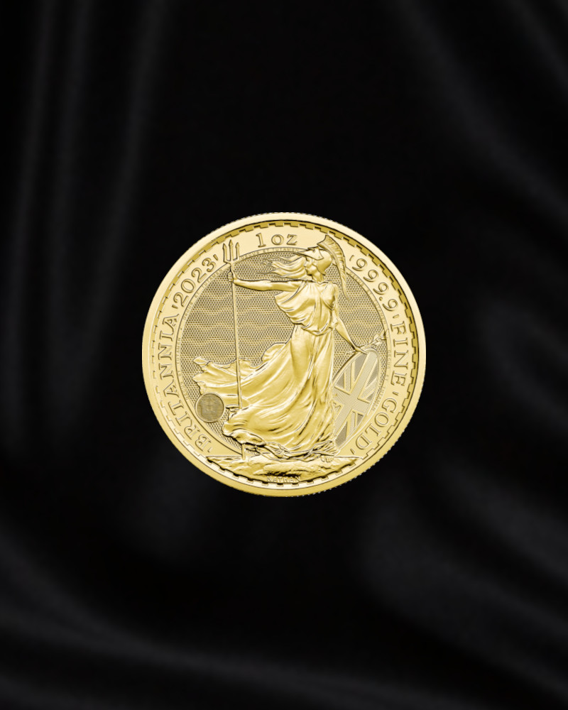 Moneda de oro de inversion de 1 onza Britannia. 2023