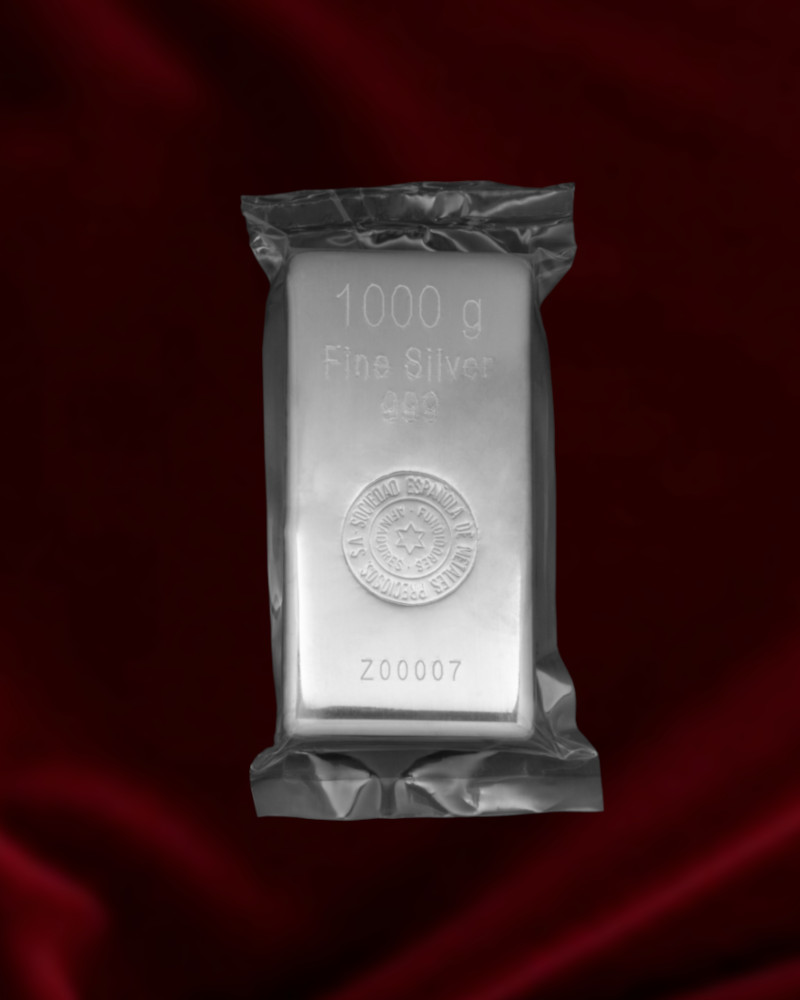 lingote de plata de inversion SEMPSA de 1000 gr. Pureza 999.