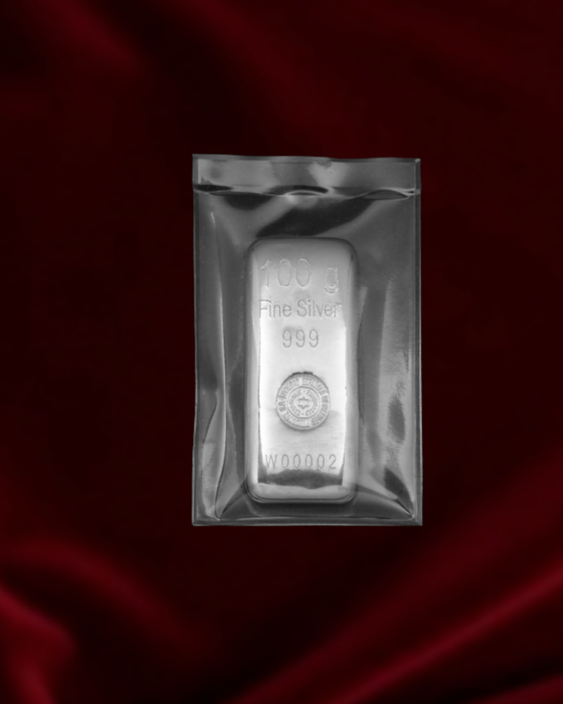 lingote de plata SEMPSA de 100 gr. Pureza 999.