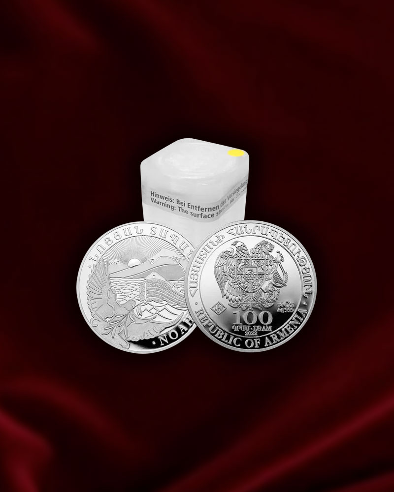 25 Monedas de plata Arca de Noé de Armenia de 1/4 oz