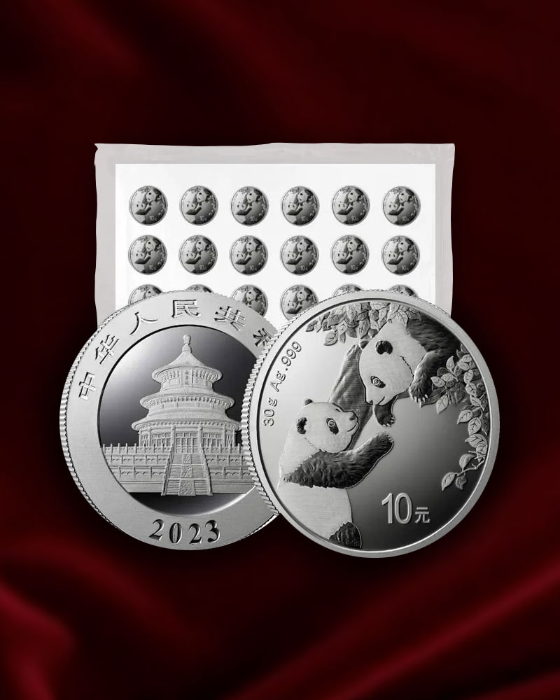 30 monedas de PLATA Panda de China de 30 gr