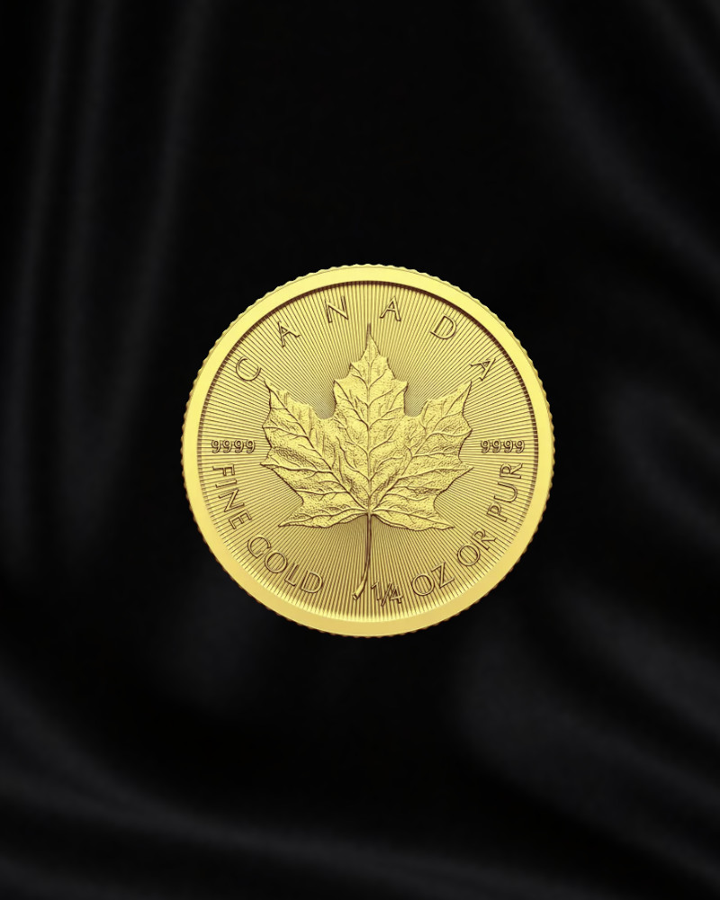 Moneda de ORO Hoja de arce de Canadá de 1/4 oz. 2024 (Anverso)