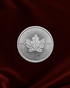 Moneda de plata Hoja de arce de Canadá de 1 oz 2024 (Anverso)