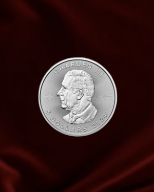 Moneda de plata Hoja de arce de Canadá de 1 oz 2024 (Reverso)
