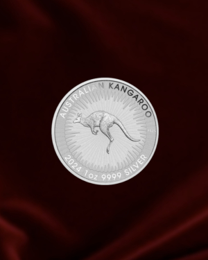 Moneda de PLATA Canguro de Australia de 1 oz. 2024. (Anverso)