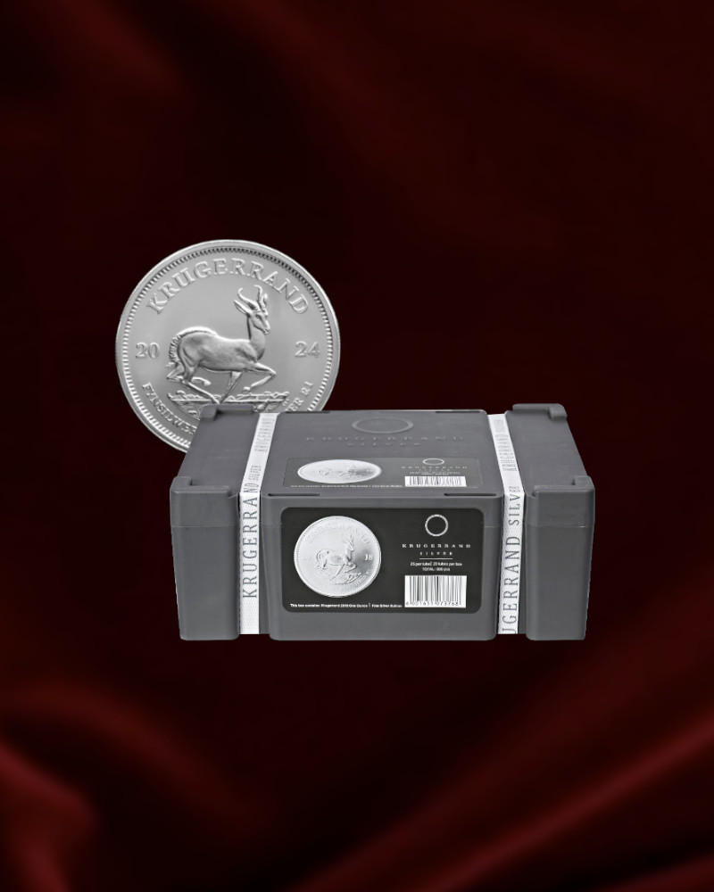 Caja de 500 monedas de PLATA Krugerrand de Sudáfrica de 1 oz. 2024
