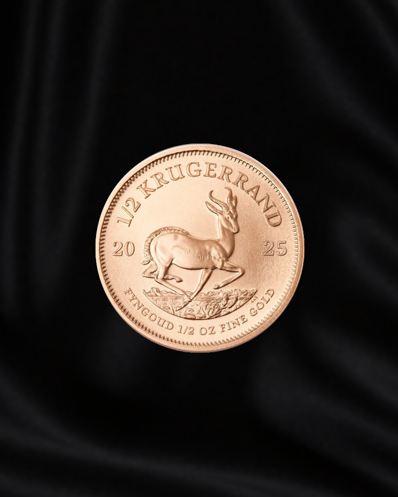 Moneda de oro de inversion de 1/2 oz. Krugerrand de Sudafrica 2025