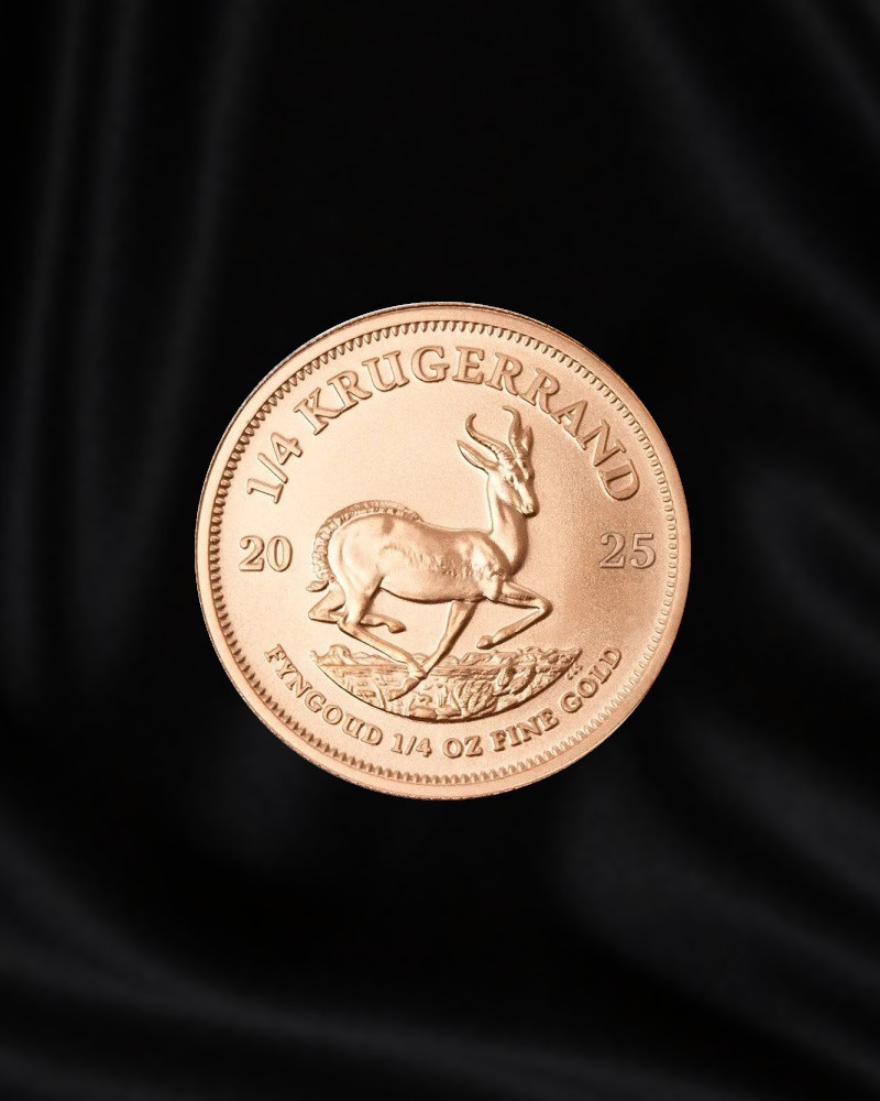Moneda de oro de inversion de 1/4 oz. Krugerrand de Sudafrica 2025