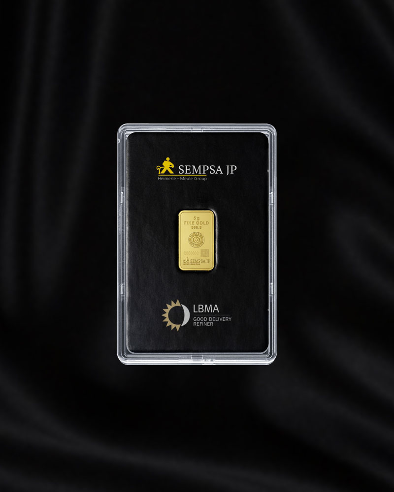 Lingote de oro Sempsa de 5 grs (Anverso)