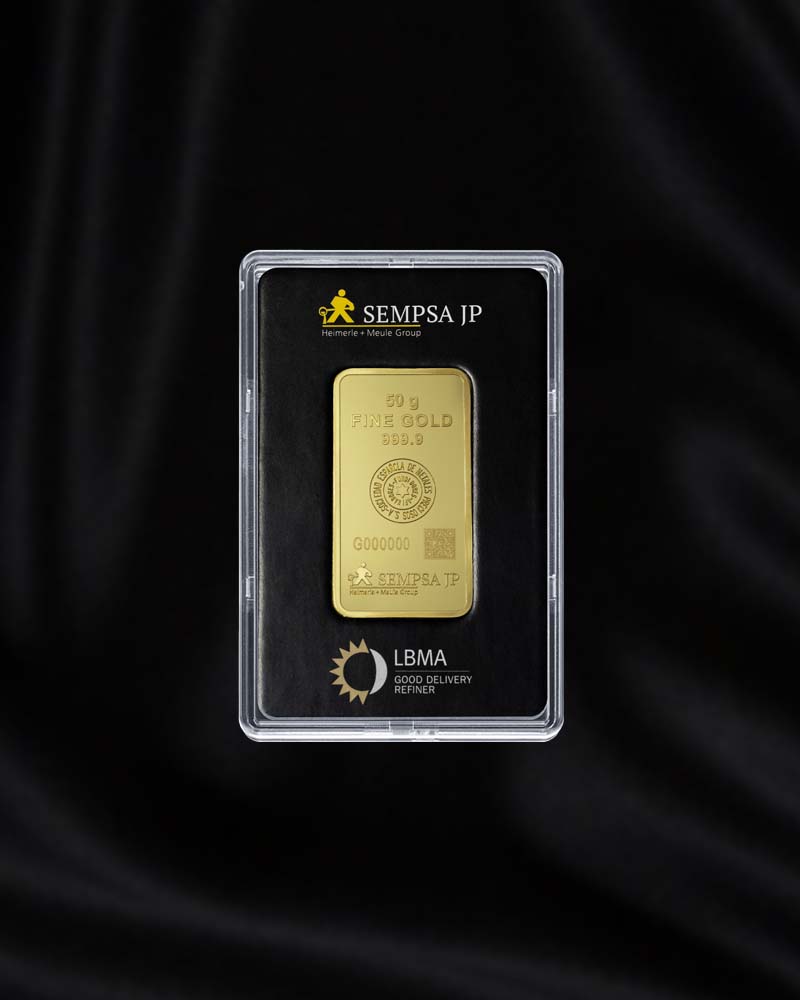 Lingote de oro Sempsa de 50 grs (Anverso)