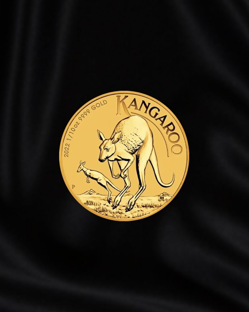 Moneda de oro Canguro de Australia de 1/10 oz