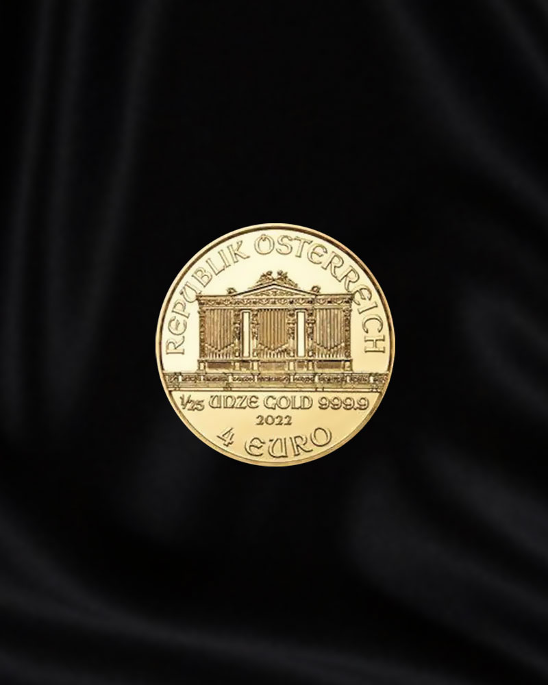 Moneda de oro Filarmónica de Viena de 1/25 oz