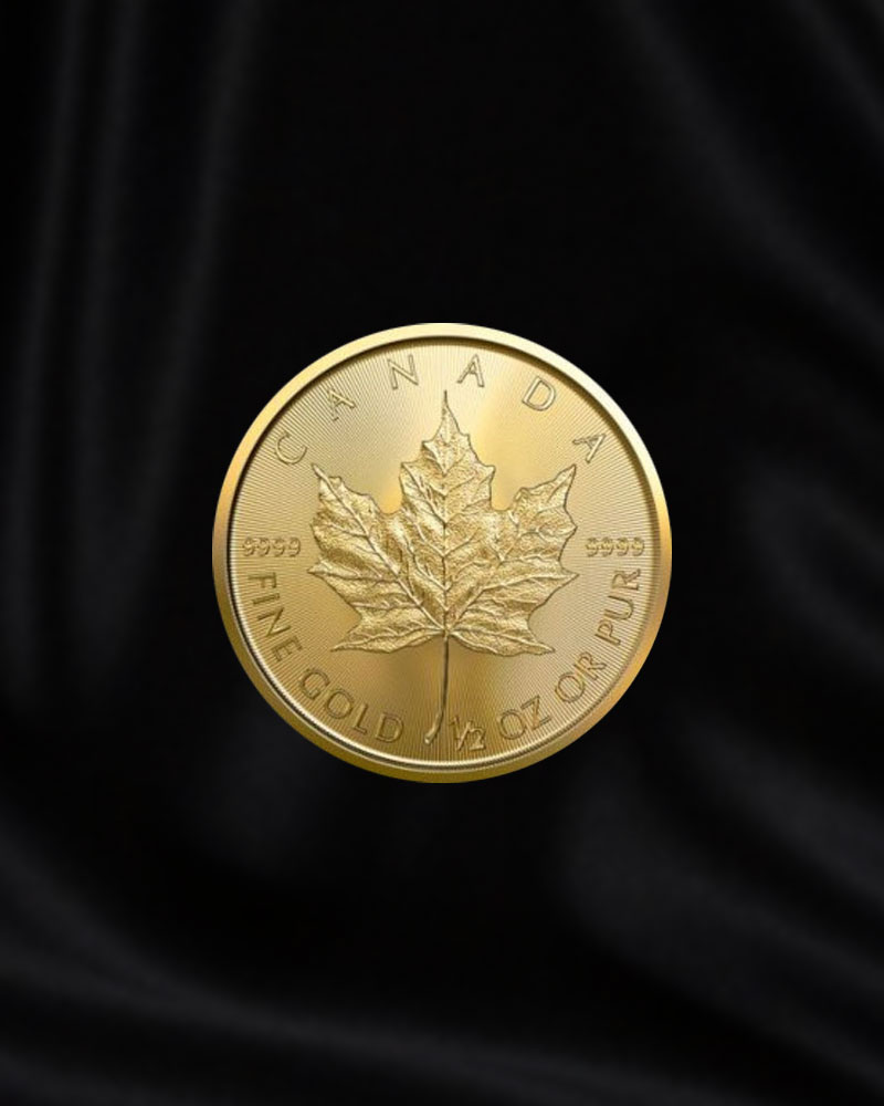 Moneda de oro Hoja de arce de Canadá de 1/2 oz