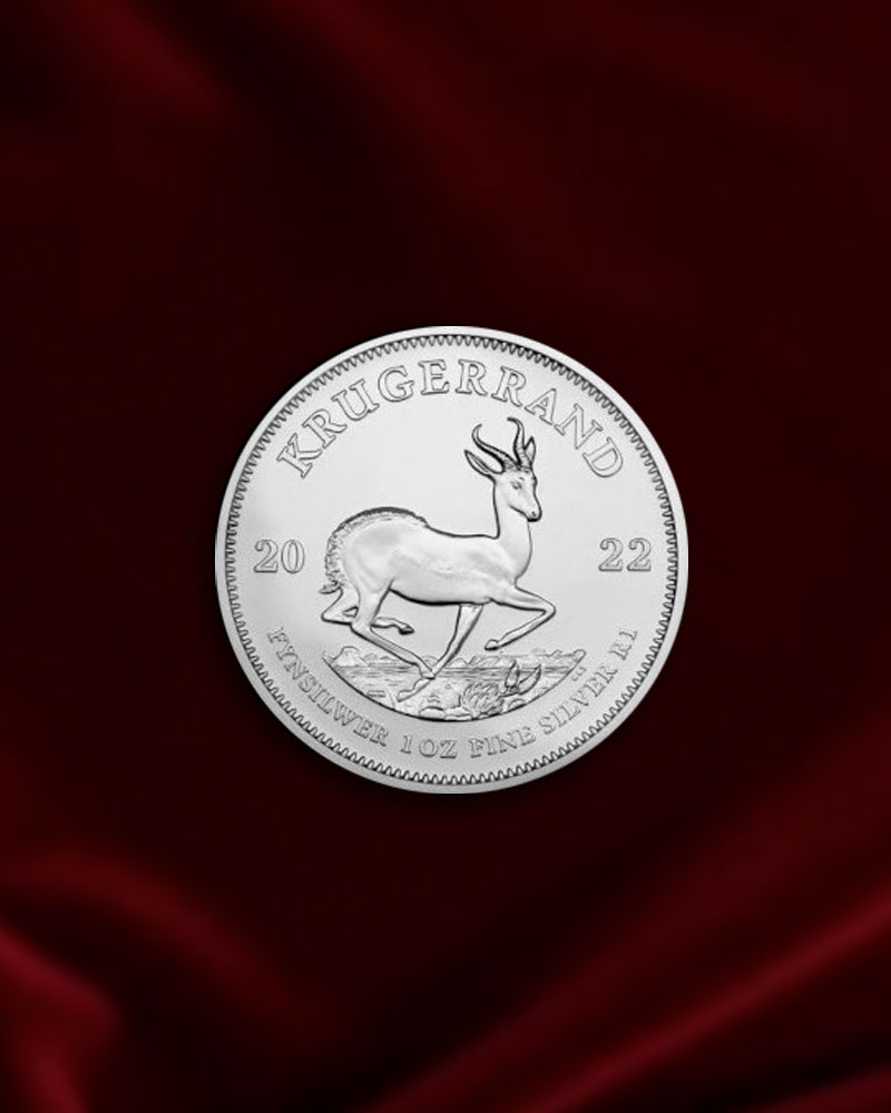 Moneda de plata Krugerrand de Sudáfrica de 1 oz. 2022