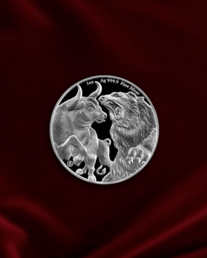 Moneda de plata Toro y Oso de 1 oz. Año 2022