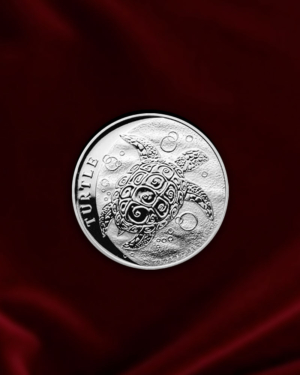 Moneda de plata Tortuga de Nieu de 1 oz
