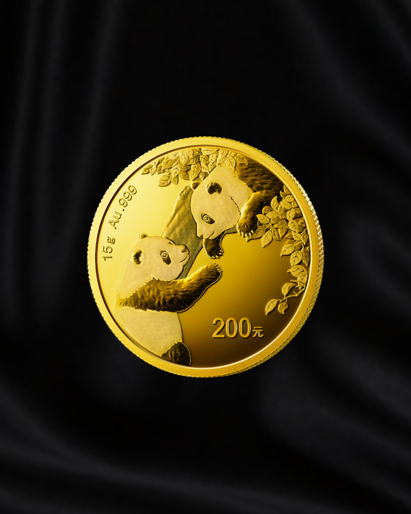 Moneda de oro de 15 gr Panda de China