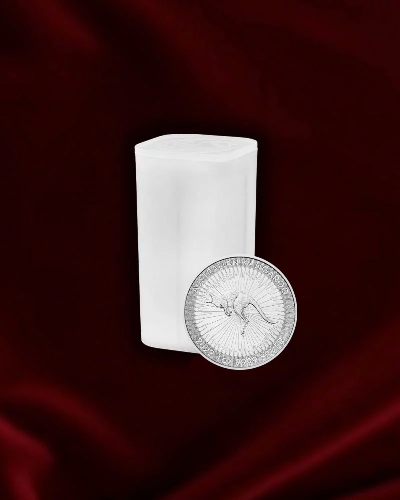 Tubo de monedas de plata canguro de Australia de 1 onza de 2022. Otros años