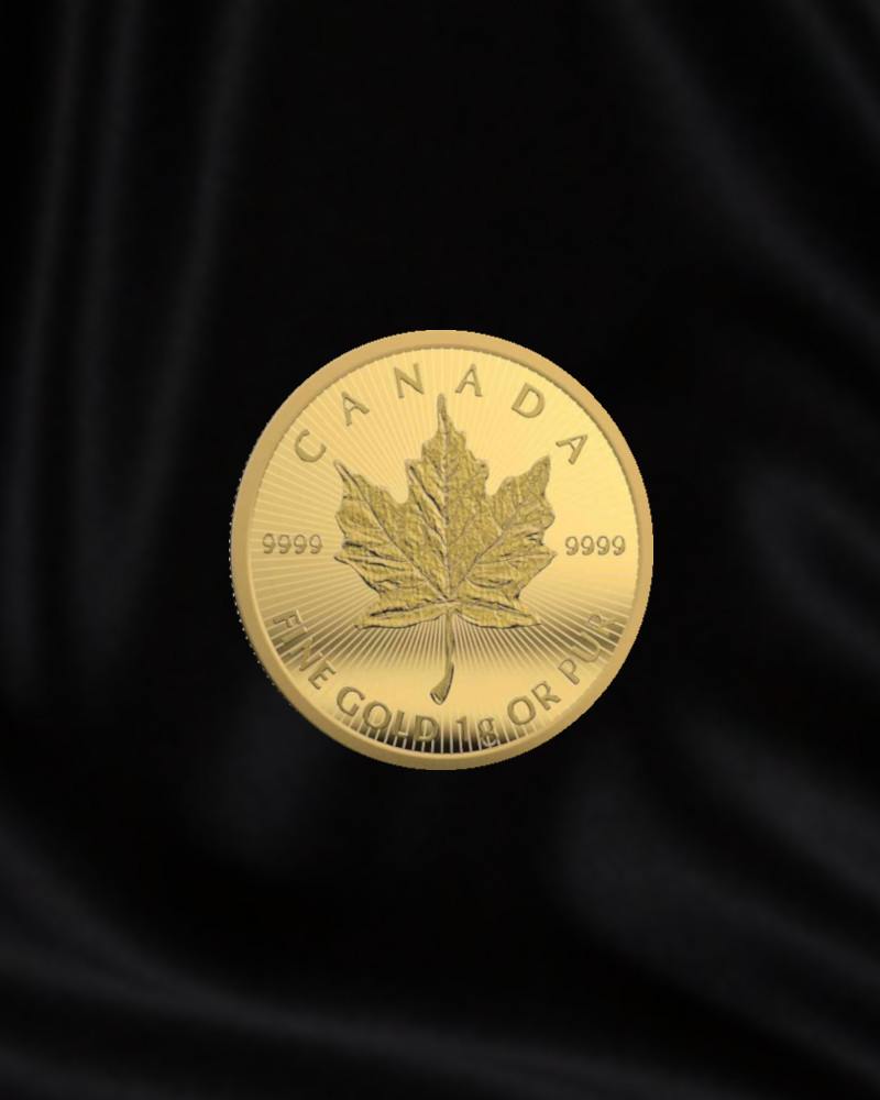 Moneda de or de inersion de 1 gr. 2023. Arce de canada