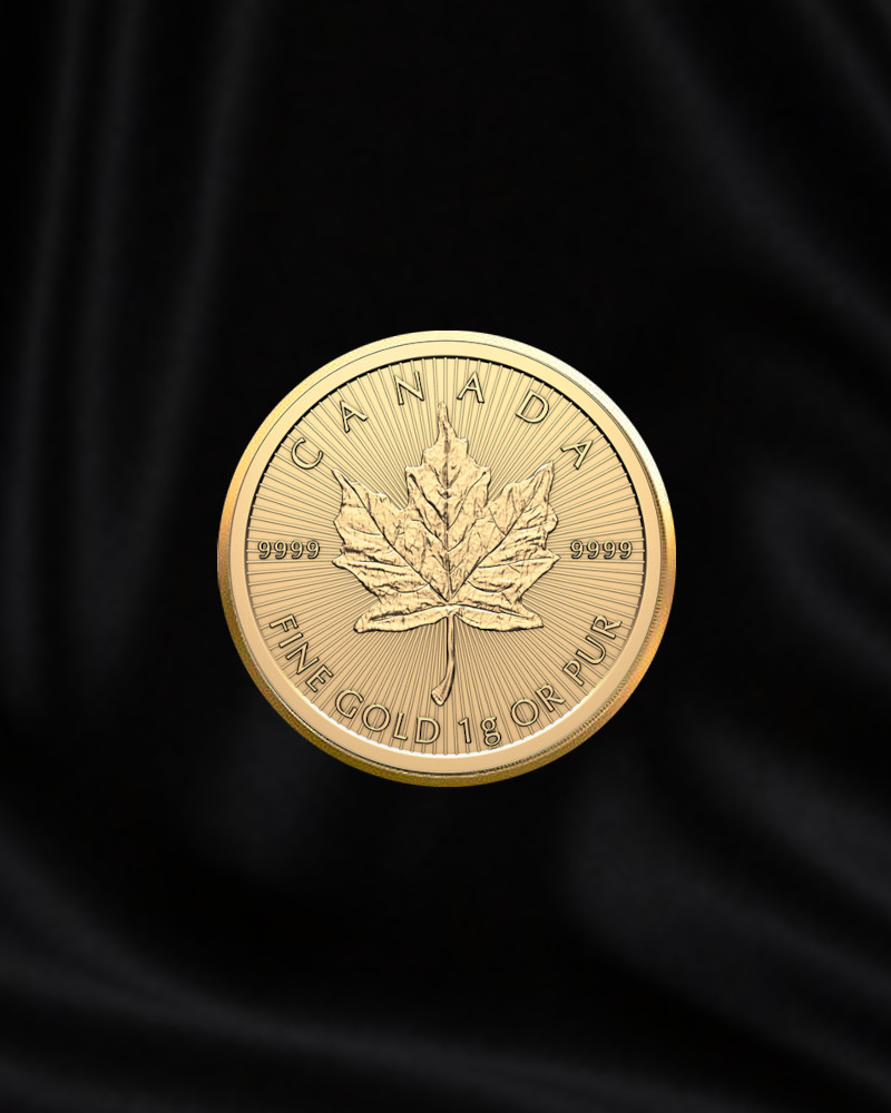 Caja de 25 monedas de oro de 1 gr de Arce de Canada . 2025