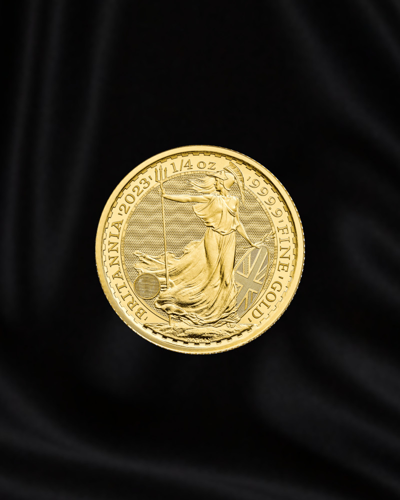 Moneda de oro de inersion Britannia de 1/4 de onza. 2023