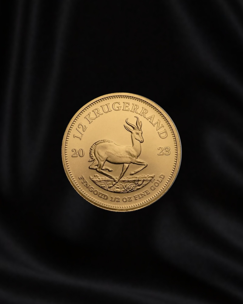 Moneda de oro de inversion Krugerrand de Sudafrica de 1/2 onza. 2023