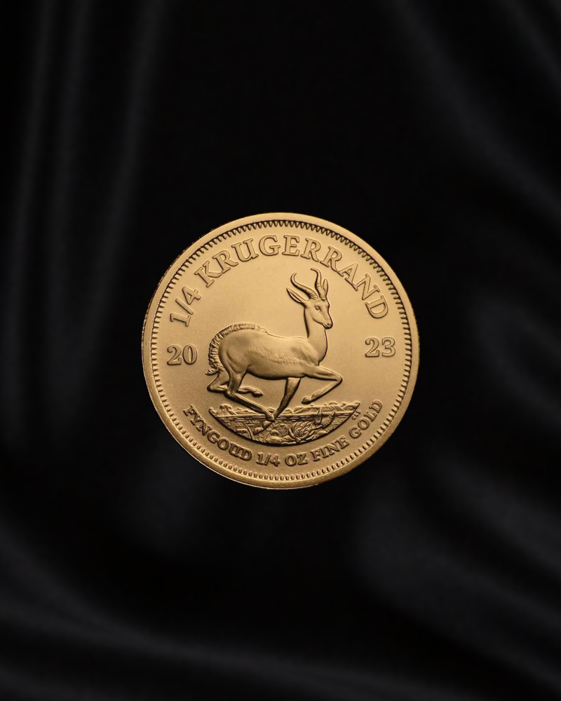 Moneda de oro de inversion Krugerrand de Sudafrica. 2023 1/4 onza