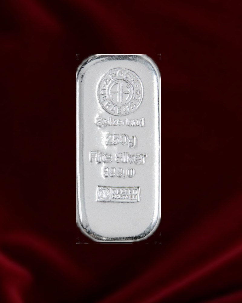 lingote de plata de 1000gr Argor Heraeus.