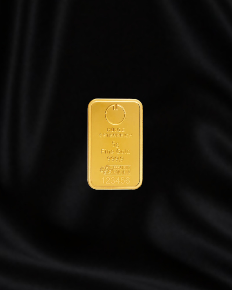 Lingote de oro de inversion Austrian MInt. 5 gr, pureza 999,9