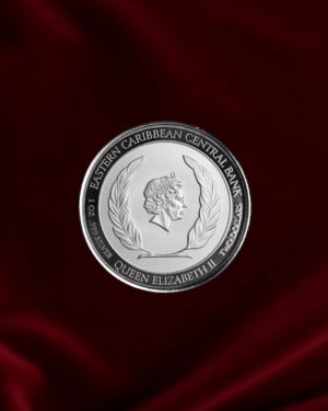 Moneda de plata de inversion de 1 onza Surfista submarino de San Cristobal y Nieves