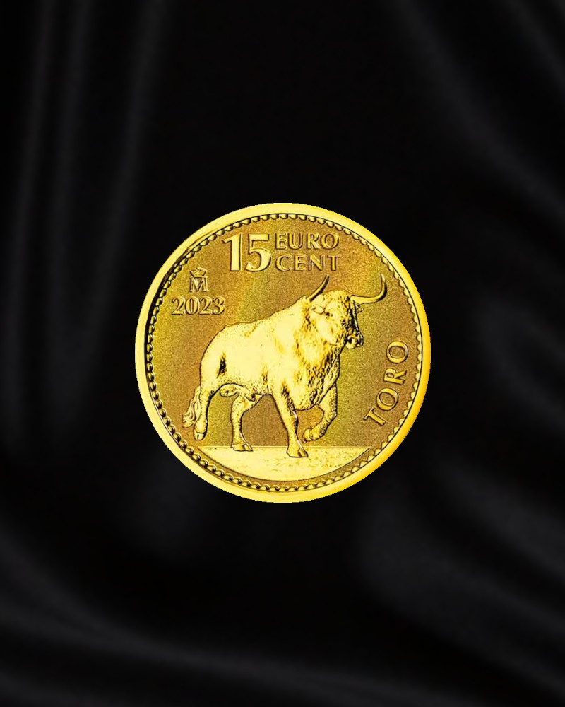 moneda de oro de inversion de 1/10 de onza, toro de España