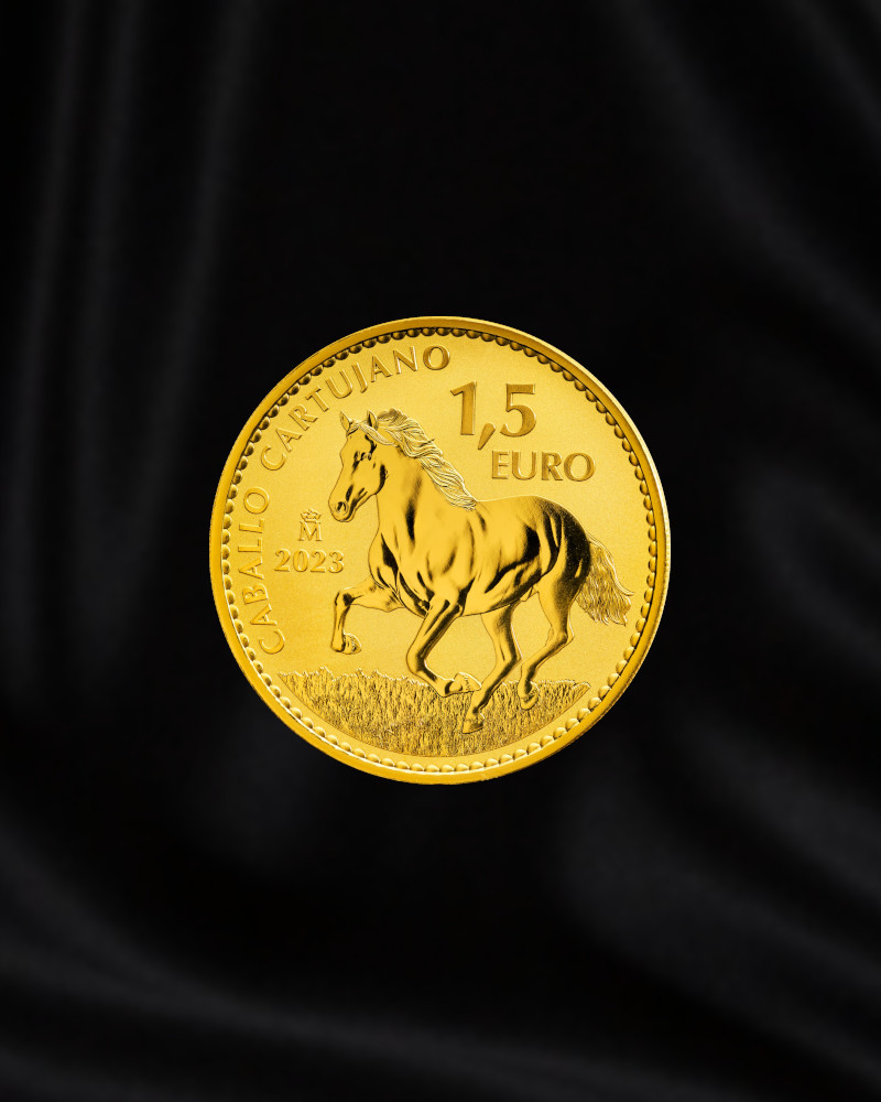 Moneda de 1 onza de oro de inversion Caballo CArtiujano. FNMT 1 onza.
