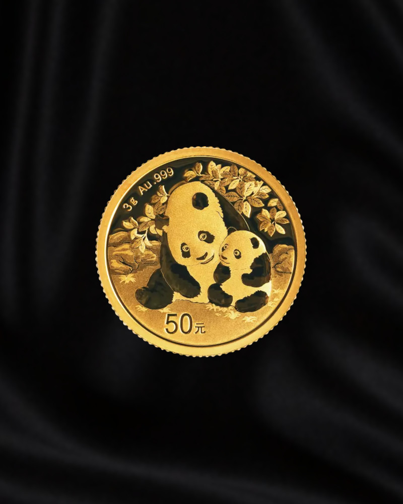 Moneda de oro de inversion Panda de China de 3 gr. 2024