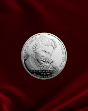 moneda de plata de inversion Serbia Nikola Tesla 1 onza.