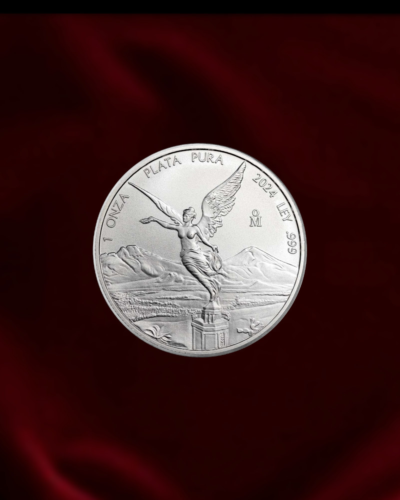libertad_mexico_plata_2024 MOneda de plats Libertad de Mexico de 1 0z. año 2024. Acabado BU