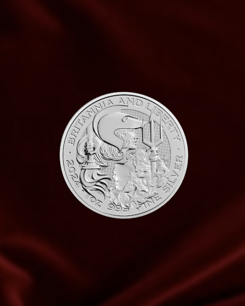 Moneda de plata Britannia Libertad de 1 oz (Anverso)