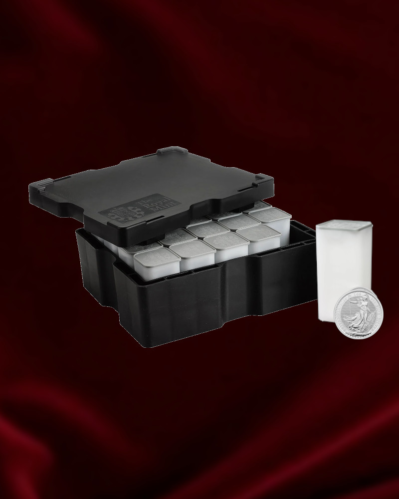 Caja de monedas de plata de inversion de 1 oz. Britannia de Reino Unido 2026