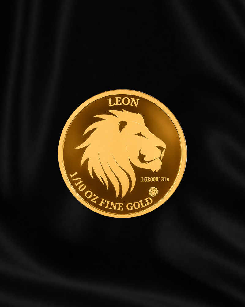 Lingote/Moneda de ORO León de 1/10 oz