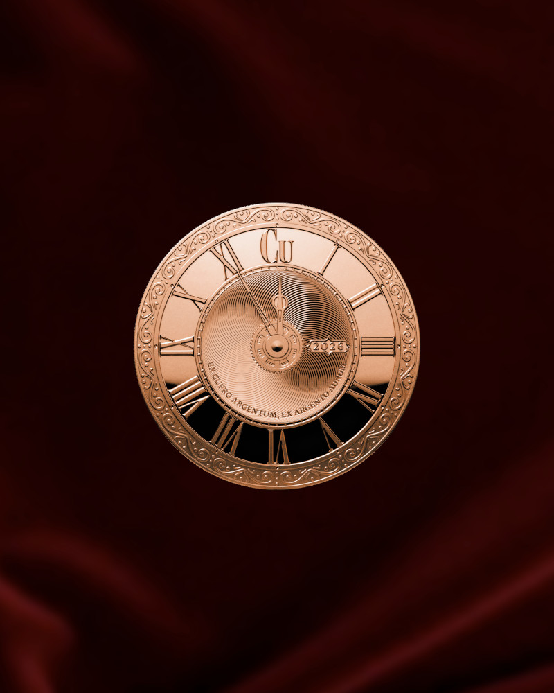 Medallón de COBRE Chronos de 1 oz, año 2026, pureza 999