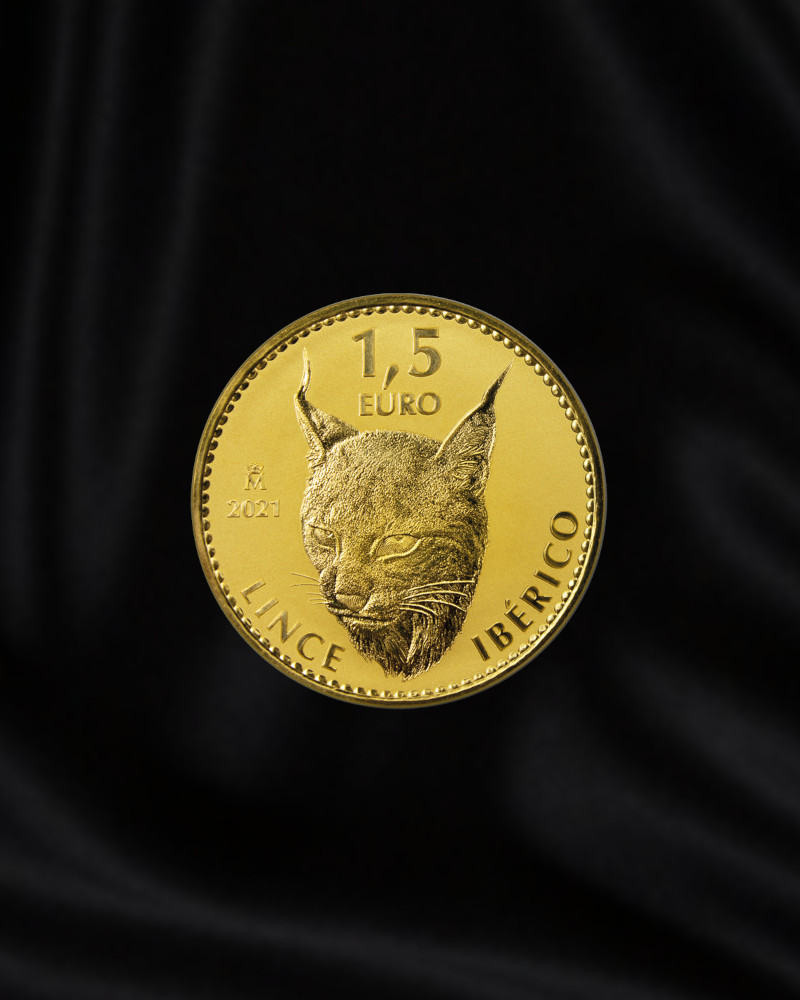 Lince iberico de 1 onza. Oro de inversion , pureza 999,9. Año 2021
