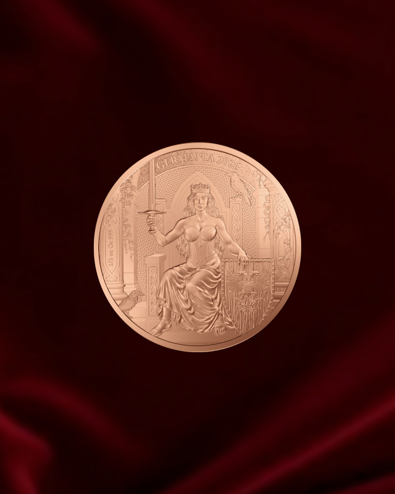 Medallón de COBRE Germania de 1/2 onza, pureza 999, del año 2026. A partir de 28 de Mayo.