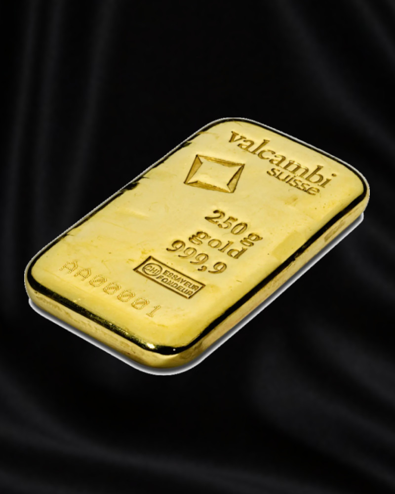 Lingote de oro de inversión de 100 gr de Valcambi. Suiza Pureza 999,9.