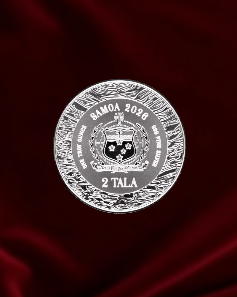 Moneda de plata de inversion de 1 onza. Samoa 2026. 999