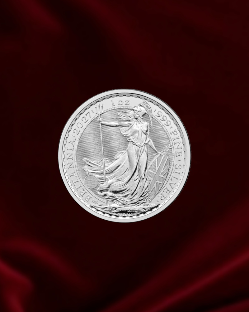 Moneda de PLATA Britannia de Reino Unido de 1oz. Año 2027, 30º Aniversario