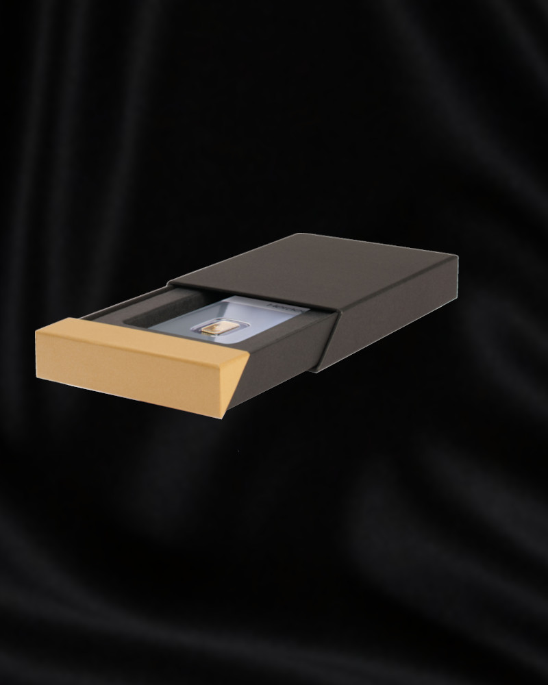 Estuche para lingote de oro en 
